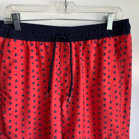 C/Y/A Swim Trunks Board Shorts Men's Medium Red and Navy -EUC - Picture 2 of 5